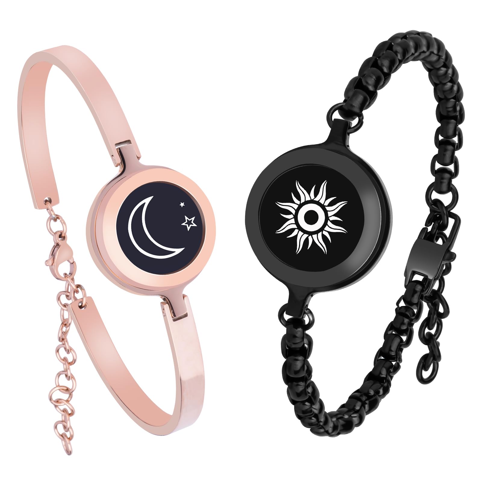 INOWL Long Distance Touch Bracelets, Vibration & Light up Couples